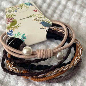 New!  5 pack Assorted Friendship Bracelet Hairties